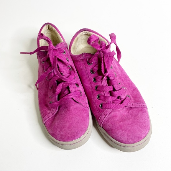 UGG Shoes - UGG Australia Womens Tomi Sneaker Shoes Pink 1005484 Suede Lace Up Low Top